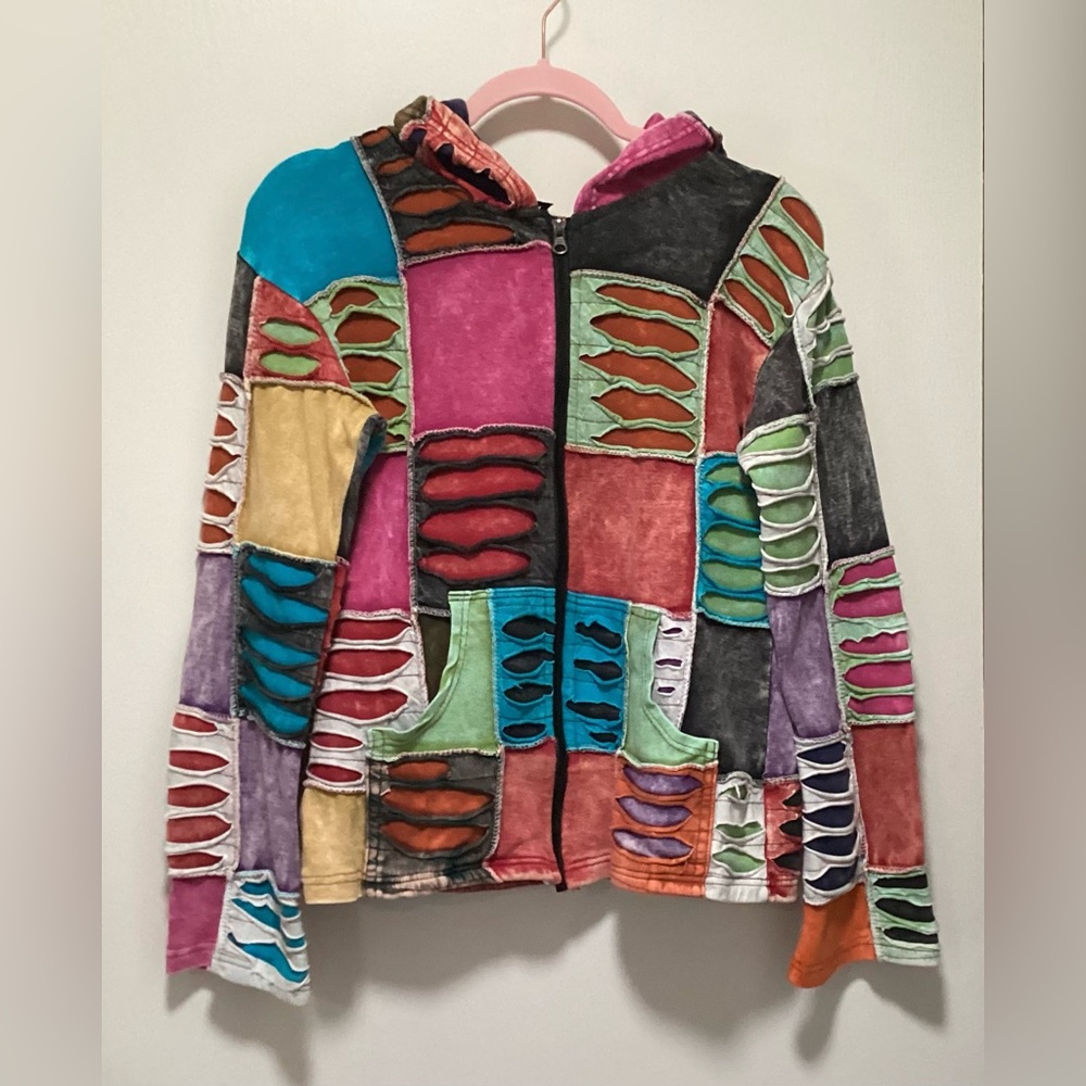 KPC Colorful Distressed Patchwork Jacket - image 1